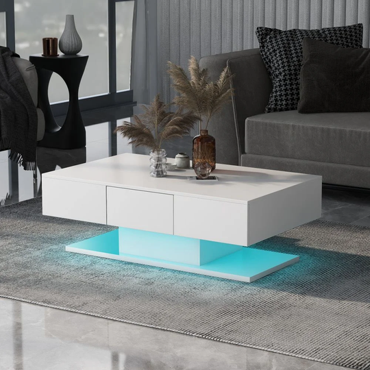 Pedestal Coffee Table with Storage
