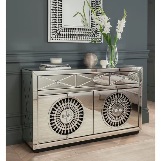Crystal Mirrored Sideboard