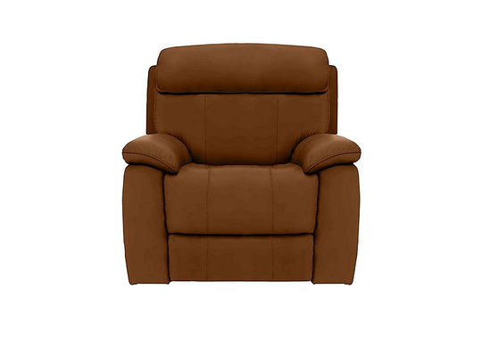 Moreno Leather Manual Recliner Armchair - Brown- World of Leather