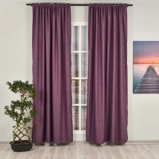 Extra Long And Extra Wide Solid Decorative Faux Linen Single Curtain Panel