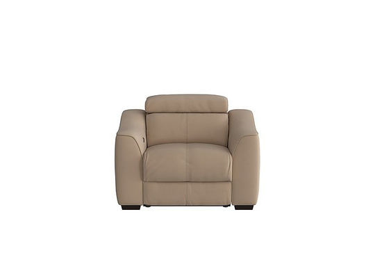 Elixir Leather Manual Recliner Armchair - Grey- World of Leather