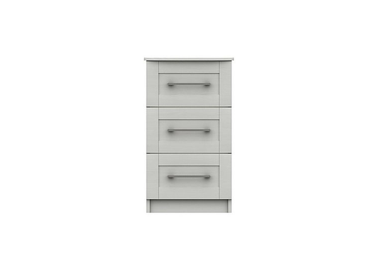 London Bedrooms - Fenchurch 3 Drawer Bedside Chest - White