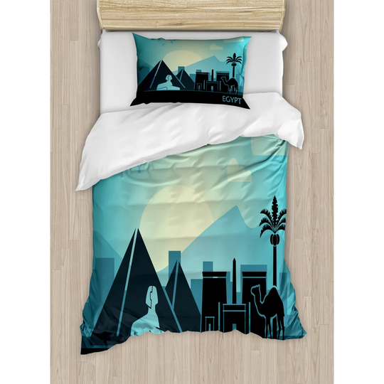 Skelton Blue/Black 100% Brushed Microfibre Duvet Cover Set