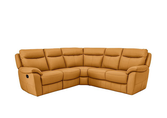 Snug Leather Corner Sofa - Yellow- World of Leather