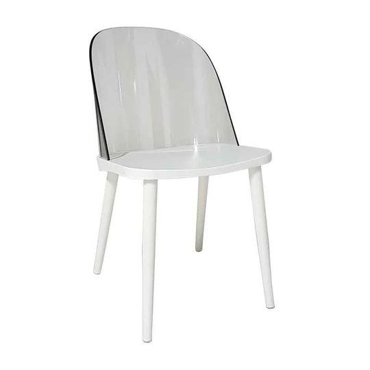 Set Of 4 CEFALONIA Chairs In Polypropylene With Legs And Transparent Backrest