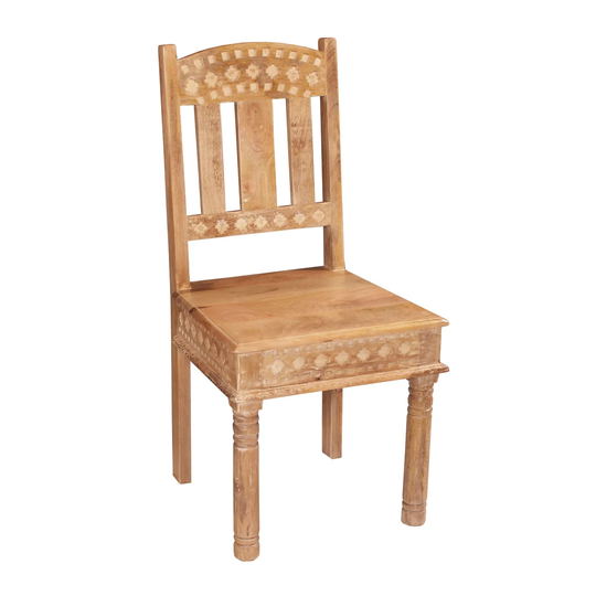 Francisque Solid Wood Slat Back Side Chair in Nature