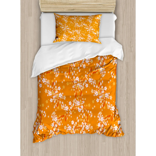 Spangler Orange 100% Brushed Microfibre Duvet Cover Set