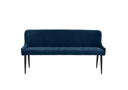 Sapporo Velvet Dining Bench - Blue