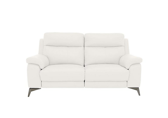 Missouri 2 Seater Leather Power Recliner Sofa - White- World of Leather