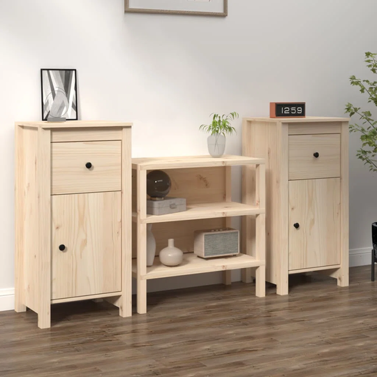 Soumaya 40" Wide 2 Drawer Pine Solid Wood Sideboard