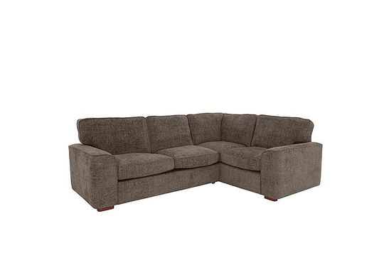 Emilia Small Fabric Corner Sofa - Brown