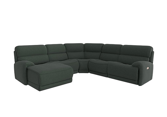 Link Fabric Corner Chaise Power Sofa - Green
