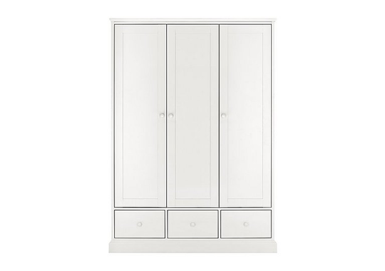 Faye Triple Wardrobe - White