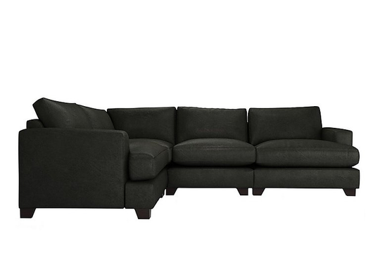 The Lounge Co. - Lorrie Small Leather Corner Sofa - Black