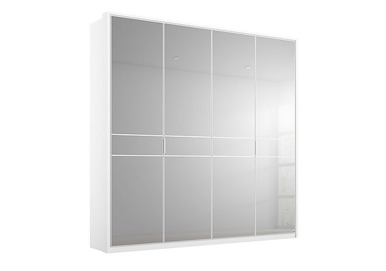 Rauch - Lando Hinged Mirror Wardrobe with LED Lights - 200-cm - White