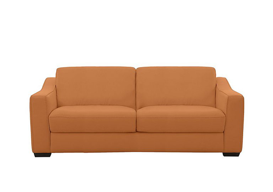 Optimus 3 Seater Leather Sofa Bed with Memory Foam Mattress - Yellow- World of Leather