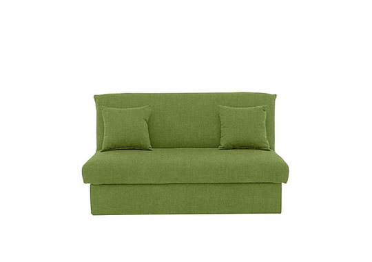 Versatile Small 2 Seater Fabric Sofa Bed No Arms - Green