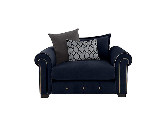 Alexander and James - Sumptuous Fabric Snuggler Chair - Blue