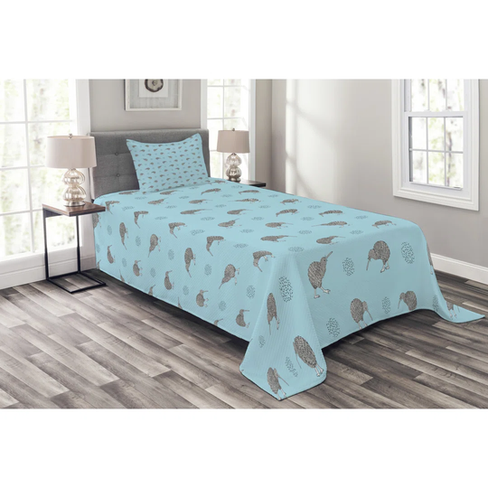 Adelmo Blue/Grey Bedspread Set with Pillow Sham
