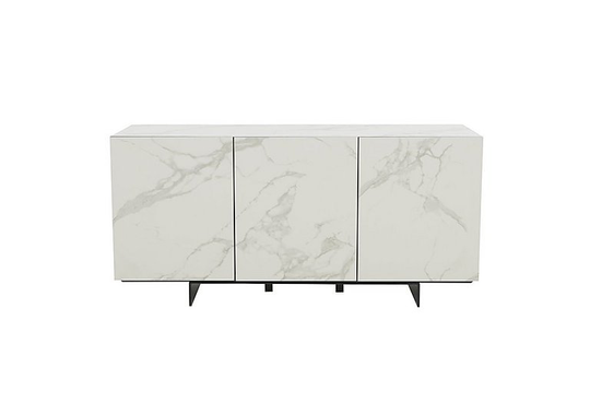Arctic 3 Door White Ceramic Sideboard
