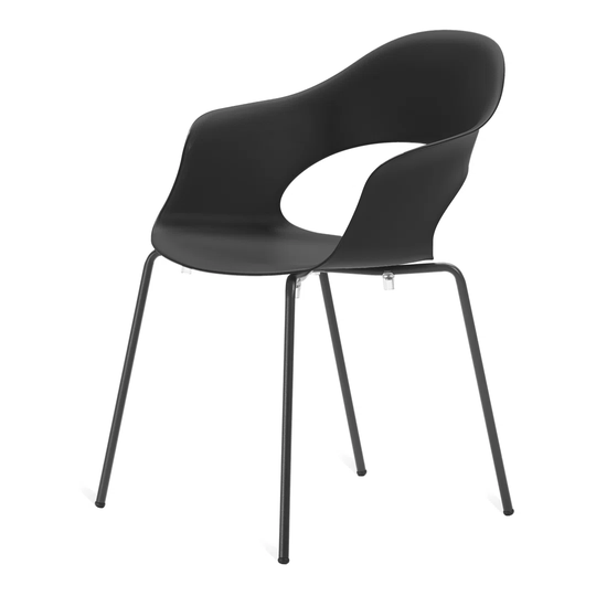 Genaladale 4 x Luna stacking chairs in anthracite/blue