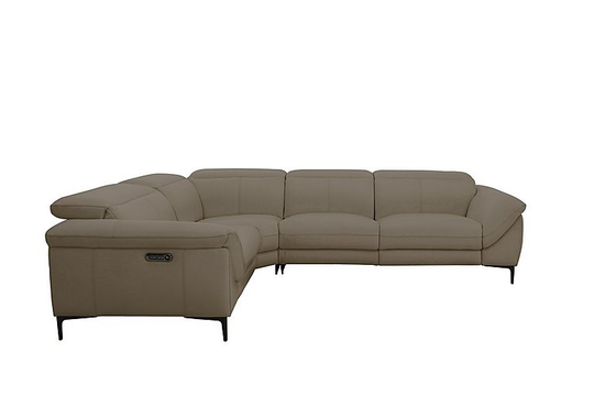 Galaxy Power Corner Sofa with Power Headrests - Grey- World of Leather