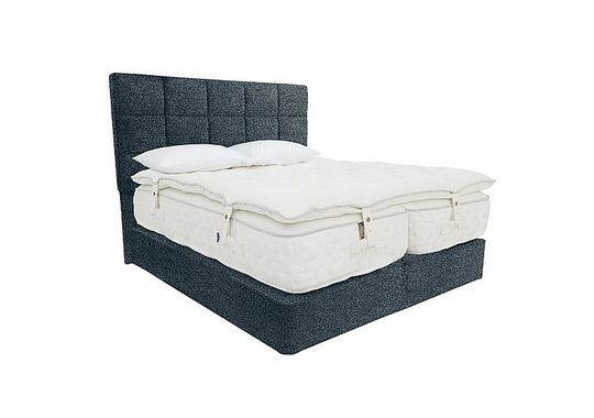Harrison Spinks - Yorkshire 30,000 Divan Set with Zip and Link Mattress with Mattress Topper - Super King - Blue