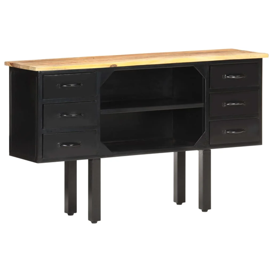Jazmine Solid Rough Mango Wood and Steel Sideboard