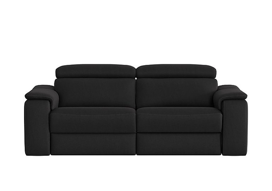 Nicoletti - Davide 3 Seater Fabric Sofa - Black