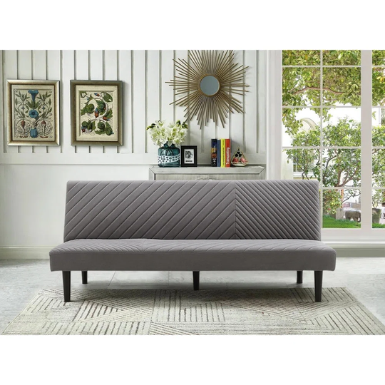 Jaquoya 180Cm W Linen Armless Sofa Bed