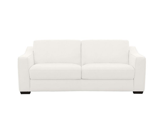 Optimus 3 Seater Leather Sofa - White- World of Leather