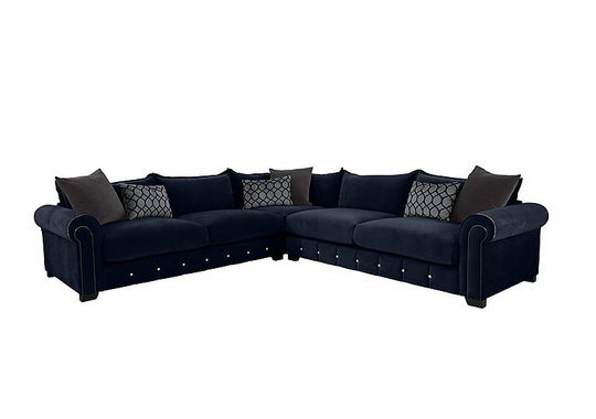 Alexander and James - Sumptuous Large Fabric Corner Sofa - Blue