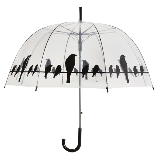 Esschert Design Umbrella Birds on a Wire Transparent
