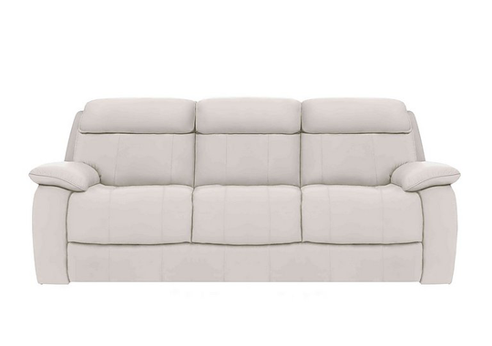 Moreno 3 Seater Leather Sofa - White- World of Leather