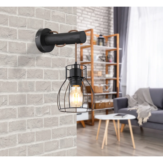 Aventura 1 - Light Black Armed Sconce