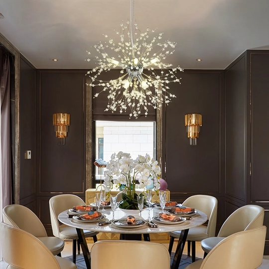 Rousseau 8 -Light Crystal Geometric Pendant