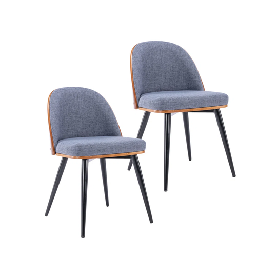 Porthos Home Azel Armless Dining Chairs Set Of 2, Hemp Fabric, Steel Legs