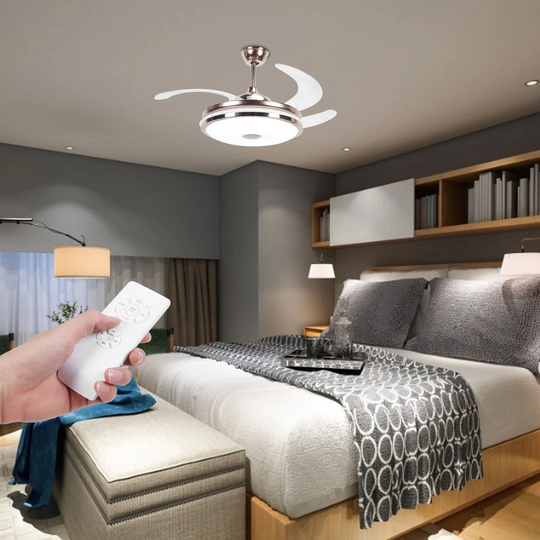 Foxton 4 - Blade LED Smart Ceiling Fan with Remote Control and Light Kit Included