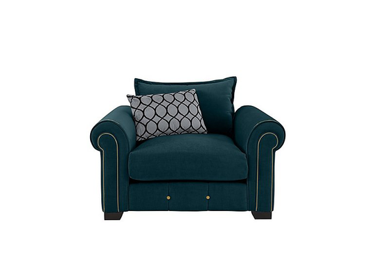 Alexander and James - Sumptuous Fabric Armchair - Teal