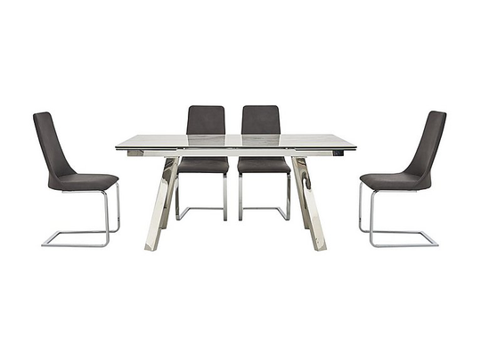 Nevada Extending Dining Table and 4 Chairs - Grey