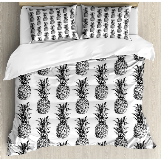 Raphael Black/Grey/White Microfibre 350 TC Duvet Cover Set