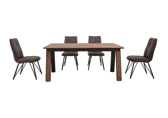 Habufa - Austin Extending Dining Table and 4 Chairs - 230-cm - Brown