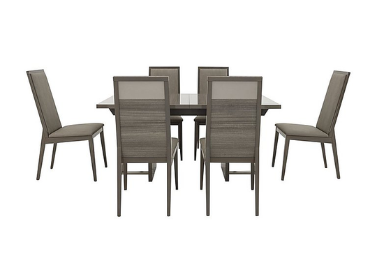 ALF - Movado Extending Dining Table and 6 Dining Chairs - 210-cm - Grey