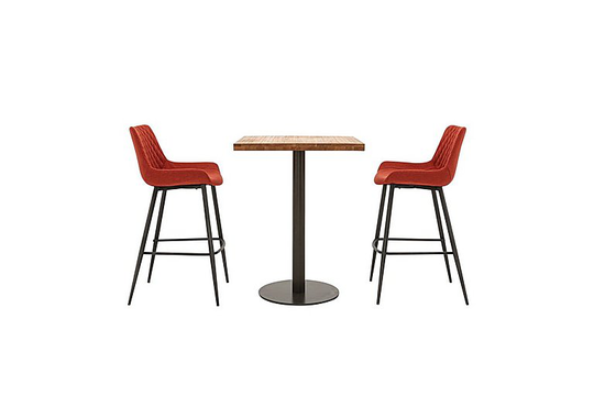Earth Bar Table and 2 Rocket Bar Stools - Red