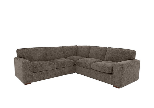 Emilia Large Fabric Corner Sofa - Brown