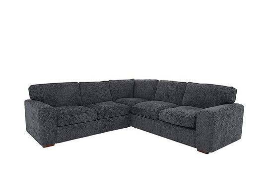 Emilia Large Fabric Corner Sofa - Blue