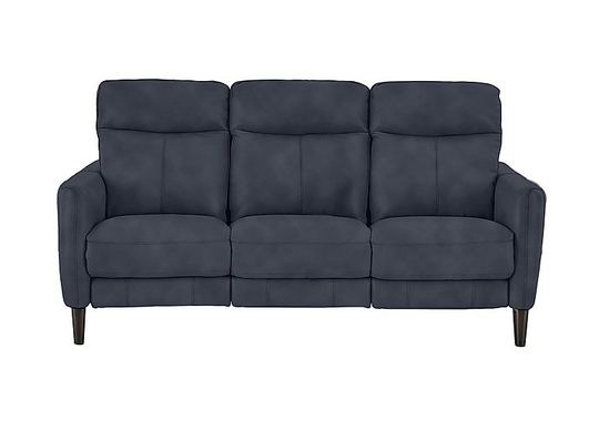 Compact Collection Petit 3 Seater Fabric Power Recliner Sofa - Blue