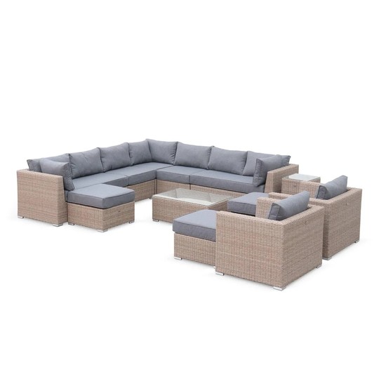 Devingo 14 Seater Rattan Corner Sofa Set