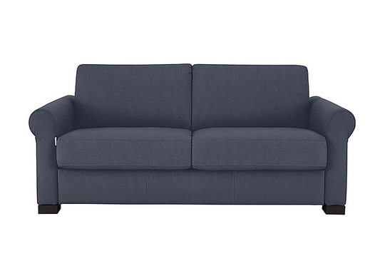 Nicoletti - Alcova 2.5 Seater Fabric Sofa with Scroll Arms - Blue