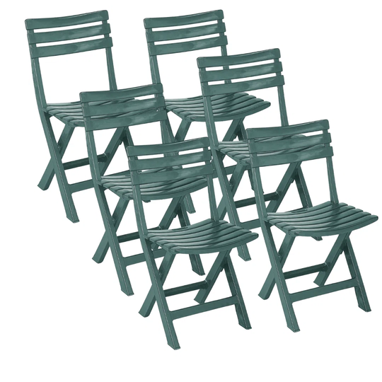 Komodo/Birky Collapsible Garden Patio Camping Chairs Green X6